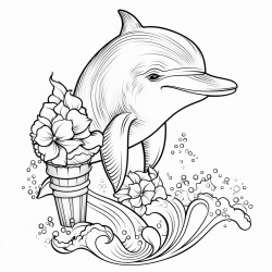delfin come helado
