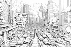 a city with wealth high employment traffic pollution and overcrowding