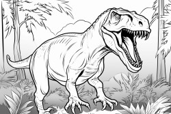 trex roaming in the jungle