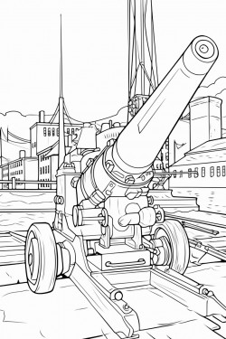 color a flak gun defending hamburg from bombers