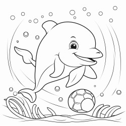 delfines jugando con la pelota