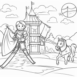 playground with a kite slide knight and light