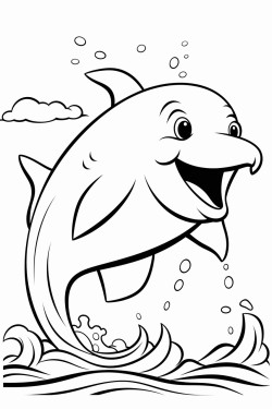 a cheerful whale splashing water out of its blowhole
