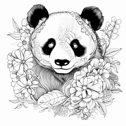 un panda qui mange un banbou