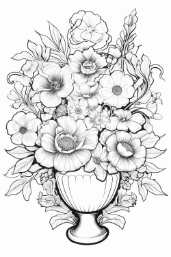 beautiful flowers in a vase of various shapes and sizes