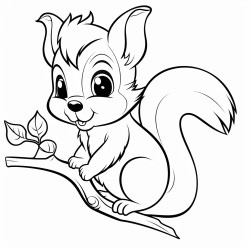 a cute little  squirrel sitting on a tree branch