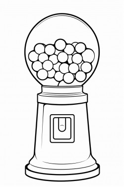 simple gumball machine with 50 gumballs to color