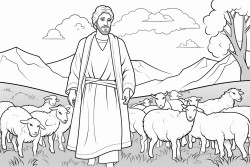 shepherds in field at night