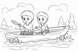 kids rowing boat