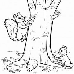 several ants walking along the trunk of a tree