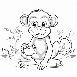 monkey with oatmeal dripping from his face who lives in the jungle