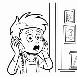university student speaking on a telephone looking worried