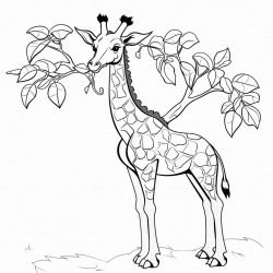 a giraffe eating leaves from a tree