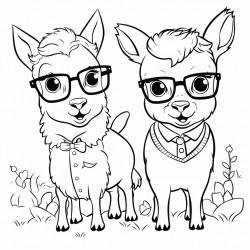 cute farm animals with eyeglasses