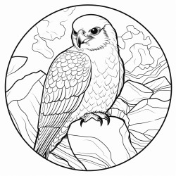 a cute icelandic peregrine falcon in its nest