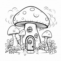 mushroom house cute