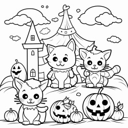 halloween theme coloring book photo