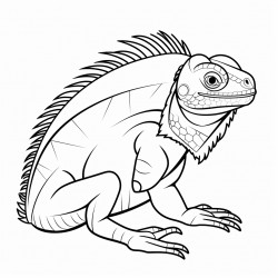cute and simple iguana with bold lines