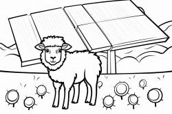 a sheep under a solar panel in a field