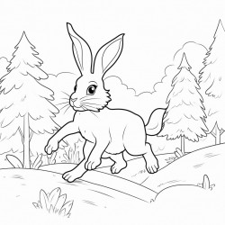 rabbit running in the forest