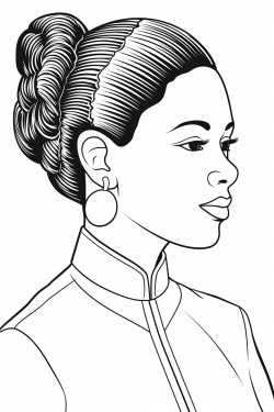 african american female nurse with hair styled in neat professional braids into a neat bun