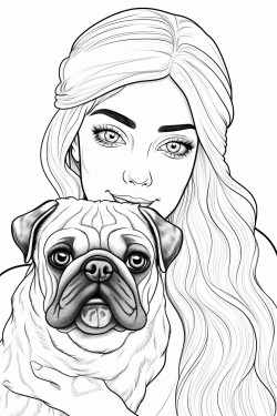 pug and girl