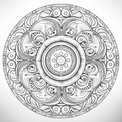 whimsical whorls a playful detailed mandala with whimsical curves and loops