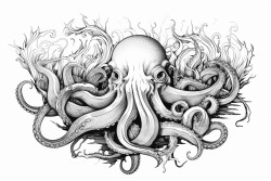 writhing tentacles surrounding a blank center