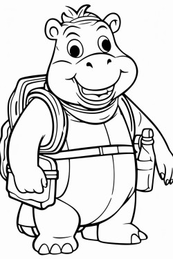 hippopotame en pompier