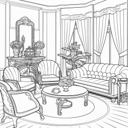 art neuveau style livingroom interrior
