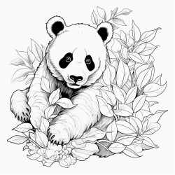 panda eating leaves