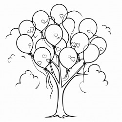 balloons on a tree