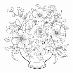 chinoiserie vase of flowers