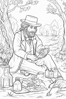 magician at picnic with cards