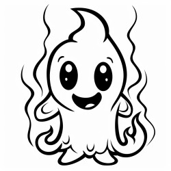 cartoon ghost on fire