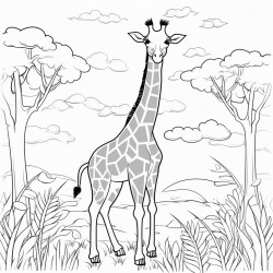 a giraffe in the forest