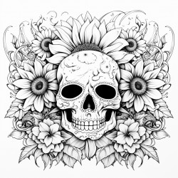 skulls and sunflowers