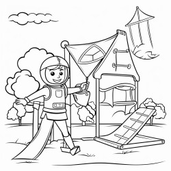 playground with a kite slide knight and light