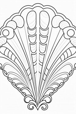 big sea shell with design