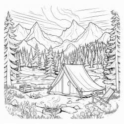 a camping site in the mountains