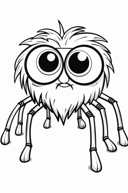 cut hairy spider with eight legs and eyeglasses