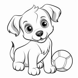 puppy play with ball