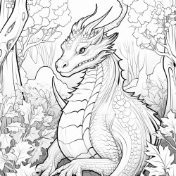 cute dragon in the forest