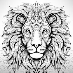 lion face with mandela art