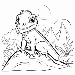 cartoon bearded dragon coluring sheet