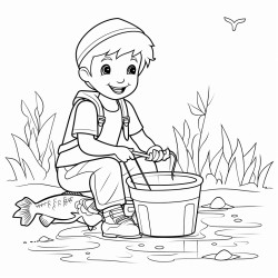fishing coloring page