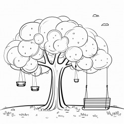 swing on tree relaxing theme simple background