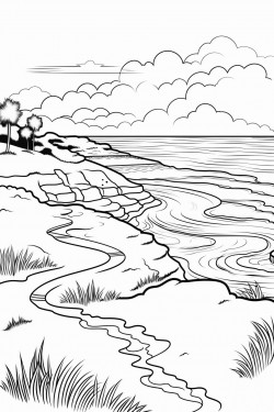 golf course near beach at sunset