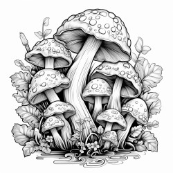 groovy psychedelic mushrooms and relatable imagery adult color pages should be very detailed and intricate designs