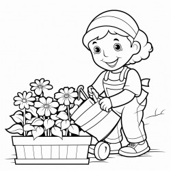 working in garden